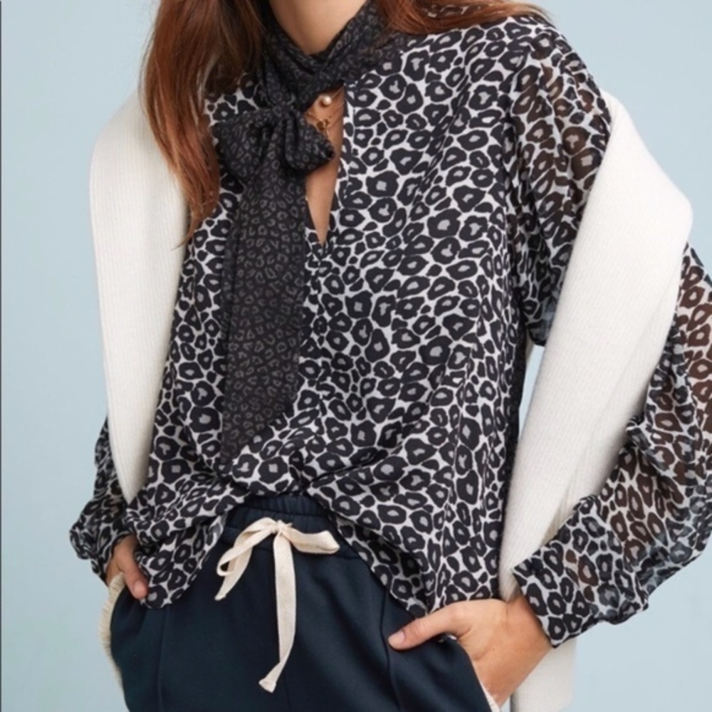 Anthropologie Conditions Apply Marion Leopard Top